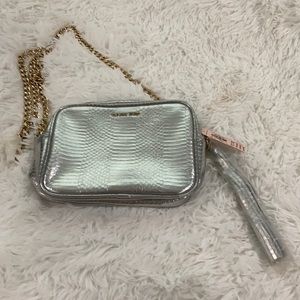 Victoria’s Secret silver faux snake crossbody